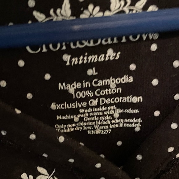 Black & White Croft & Barrow Intimates Large Shirt - Picture 2 of 2